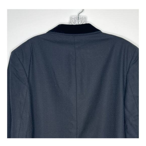 Vintage 1960's Darby Fashion for Rogers Black Wool Overcoat Velvet Collar large - Picture 8 of 14